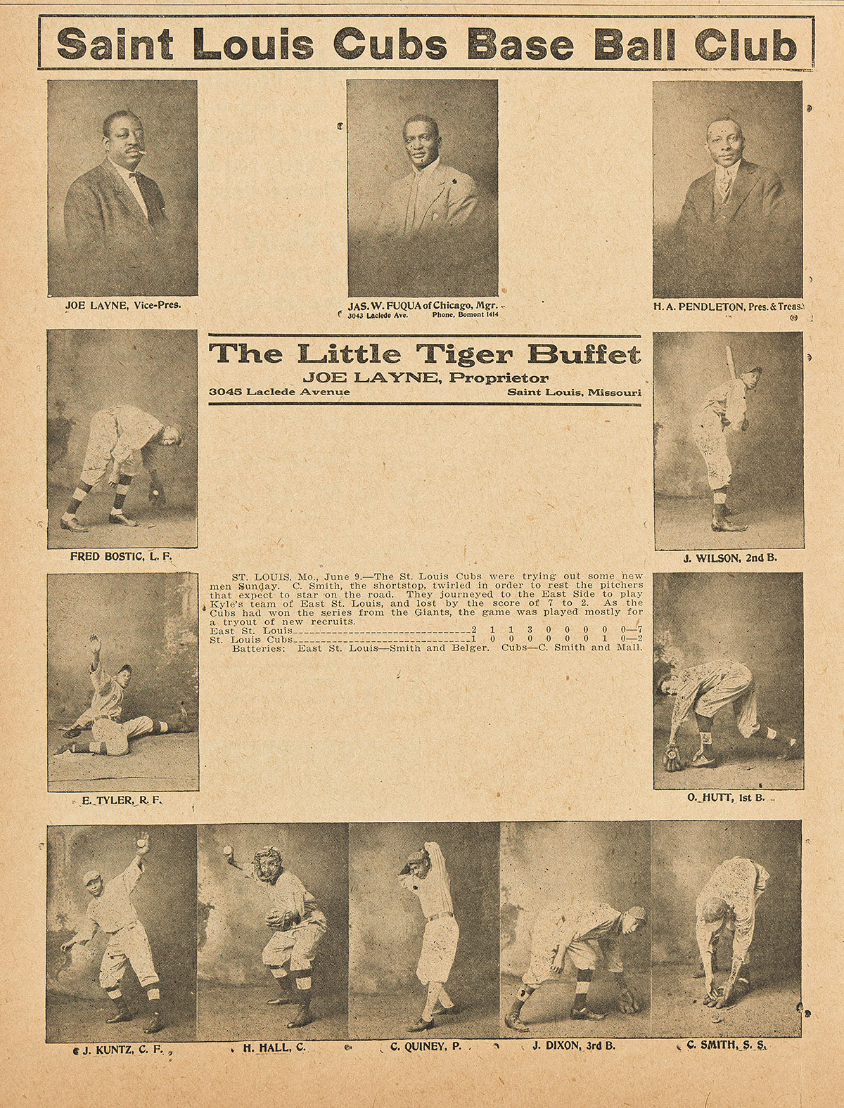 (SPORTS--BASEBALL.) Issue of the Freeman newspaper with photographs of the barnstorming St. Louis Cubs.